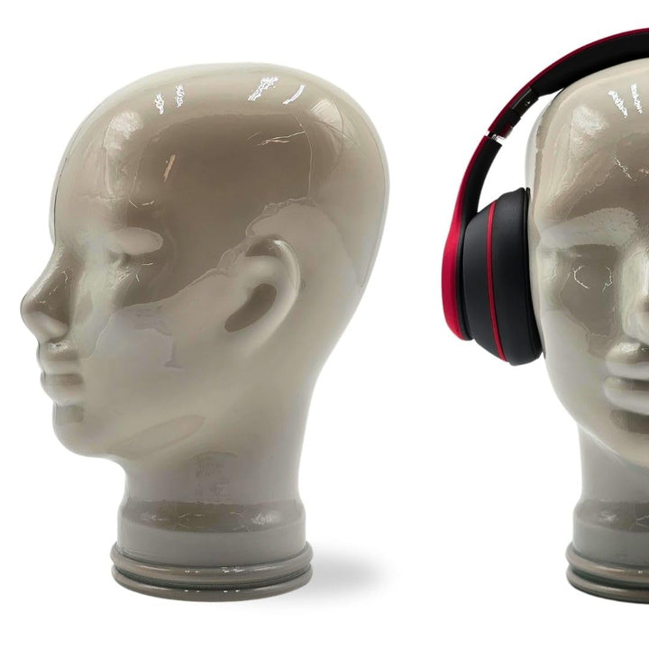 Glaskopf Ständer für Kopfhörer, Headset & VR-Brille – Dekorativer Kopf aus Glas – Design Kopfhörerha