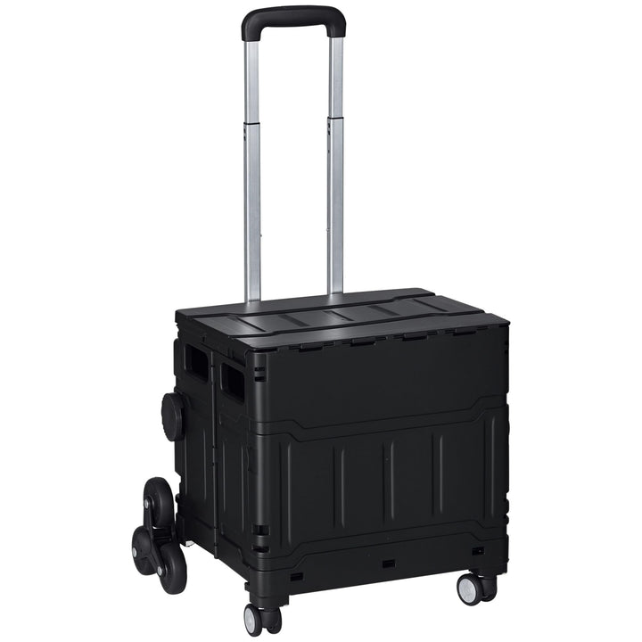 HOMCOM Einkaufstrolley klappbar Treppensteiger mit Rollen Deckel Teleskopgriff Einkaufswagen Trolley