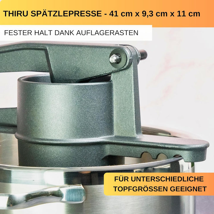 Thiru Spätzlepresse Kombipack - Klassische Spätlze & Knöpfle (Rundloch) - Testsieger 2024-60 Tage ri
