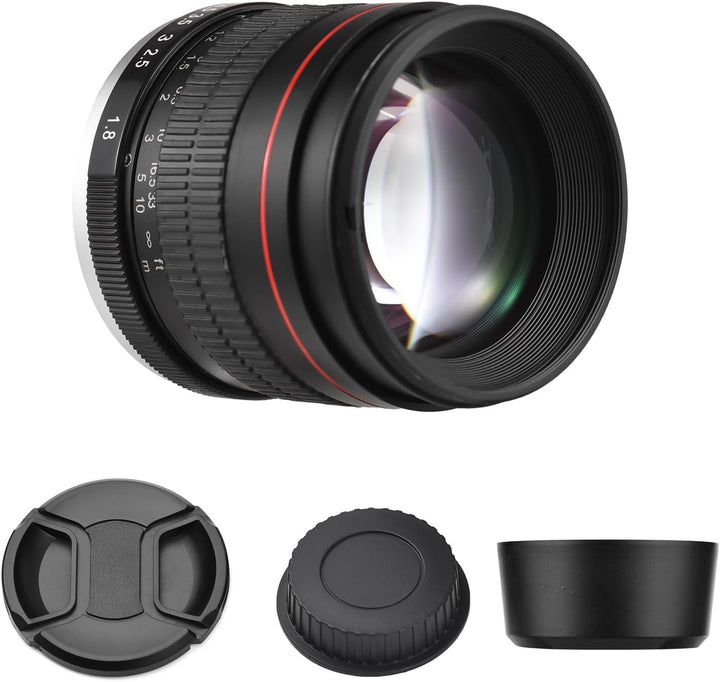 Andoer 85 mm Fixfokus Kameraobjektiv F1.8 grosse Blende manueller Fokus mit EF-Halterung 7 Gruppen 1