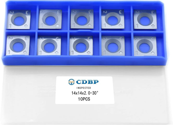 CDBP HM Vorschneid-Wendeplatten 14x14x2,0mm für Holz Drehmaschine und Holzbearbeitung Drehen Meissel