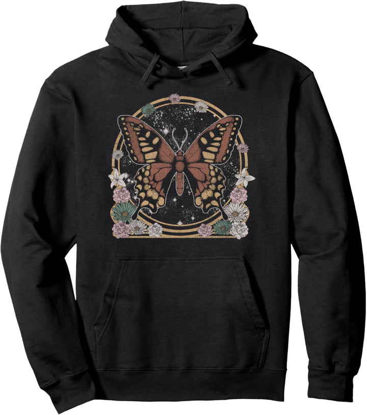 Floral Butterfly Circle Pullover Hoodie