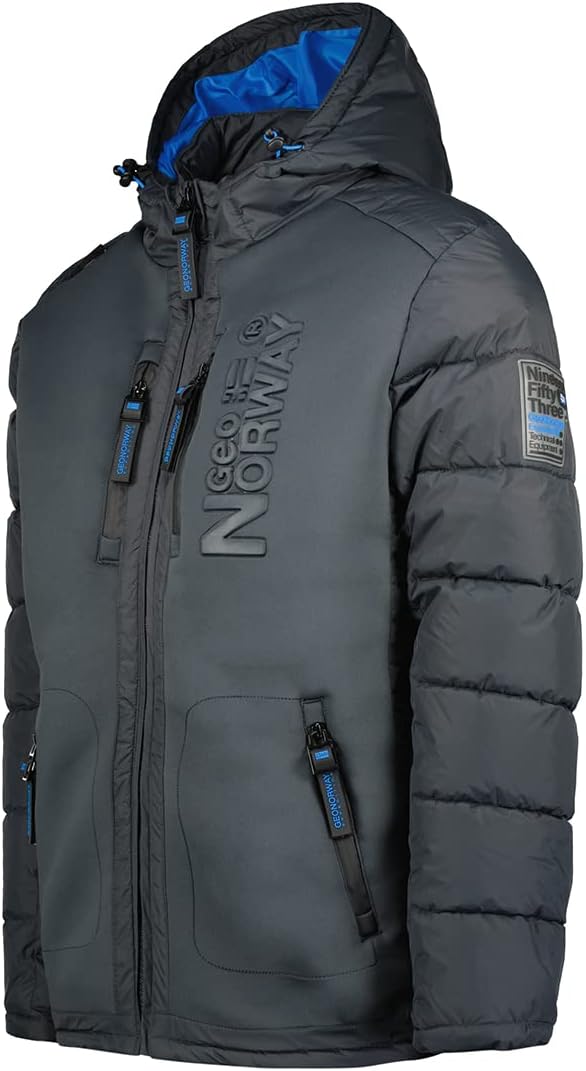 Geographical Norway Beachwood Men - Winterjacke Hooded Herren Parka - Warme Daunenjacken Steppjacke