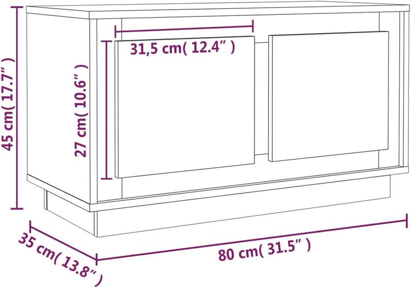 Tidyard TV Schrank mit 2 Fächern Versehen Lowboard Fernsehtisch Fernsehschrank TV Möbel Holzwerkstof