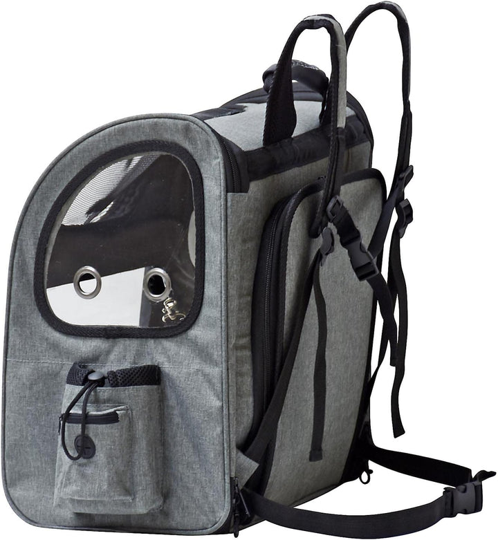 Fudajo Ausziehbarer Haustier Rucksack 27x35,5x41,5 cm bis 6kg, Hunderucksack, Katzenrucksack mit Net