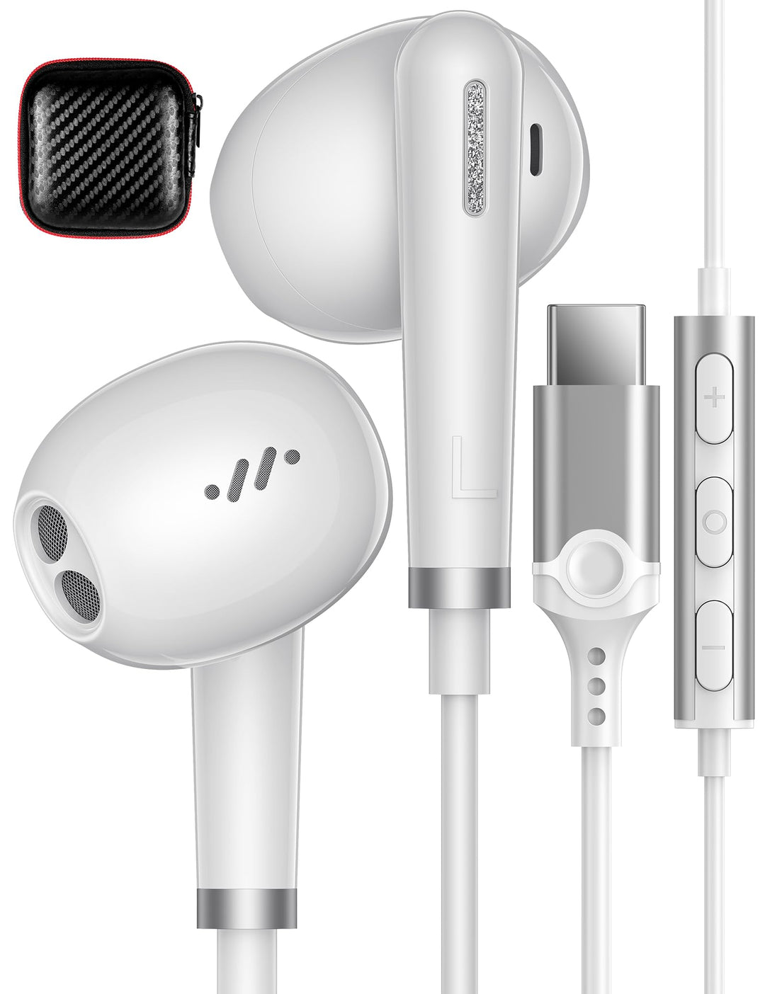 iMangoo USB C Kopfhörer für iPhone 17 16 15 Pro Max Galaxy S26 Ultra A17 | USB C Headset mit Mikrofo