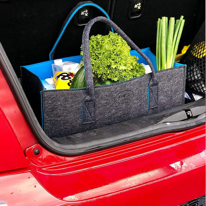 RAIKOU NEU Filztasche Shopper Holzkorb Einkaufstasche Henkeltasche Zeitungskorb Stabile Kaminholztas