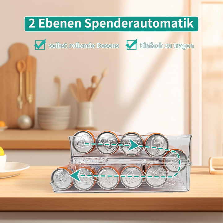 Schevem Dosenorganizer Kühlschrank,Getränkeregal für Küchen, Organizer Foldable Dosenhalter für Getr