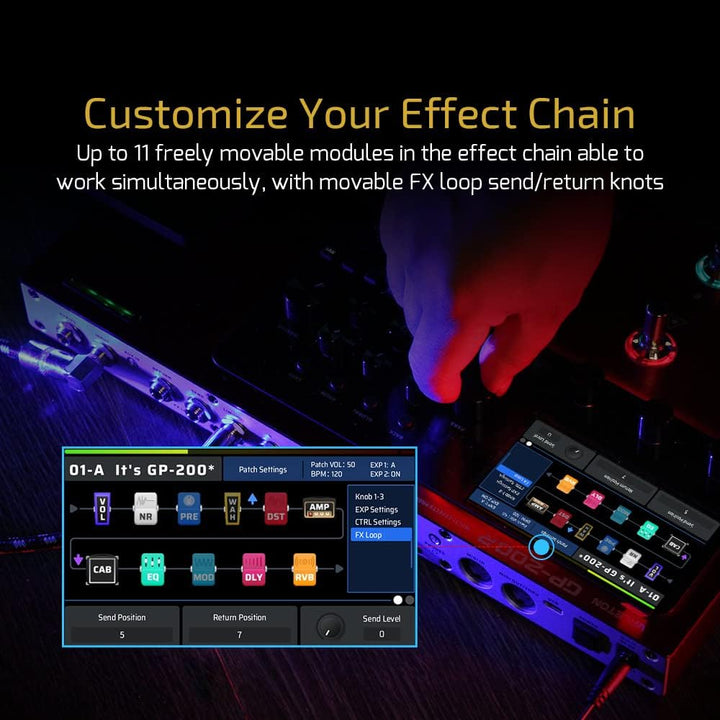 Valeton Effektpedal Multi-Effekte Gitarren Bass Prozessor Gitarren Bass Amp Modeling IR Cabinets Sim