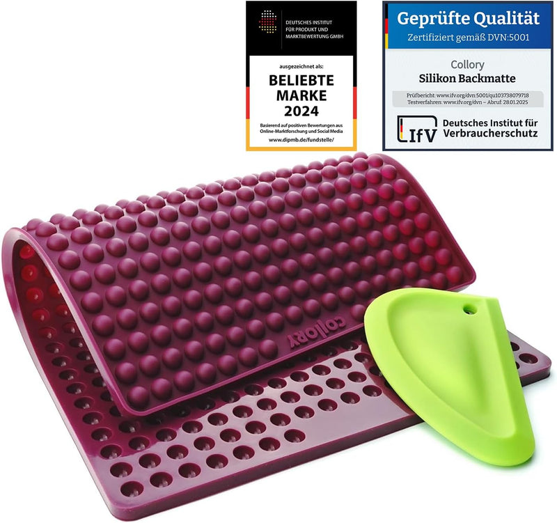 Collory mini Halbkugel (1cm) Silikon Backmatte und Teigschaber Set zur Herstellung von Hundekekse un