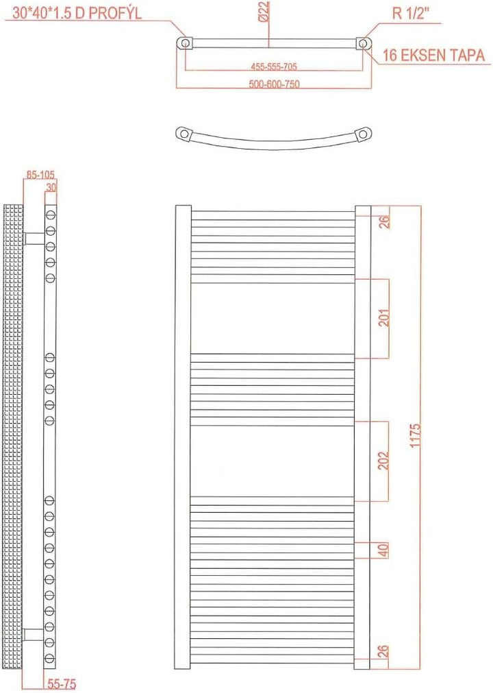 anapont elektrischer Badheizkörper - gerade - Chrom - Timer-Funktion - Handtuchheizkörper - Badheizu