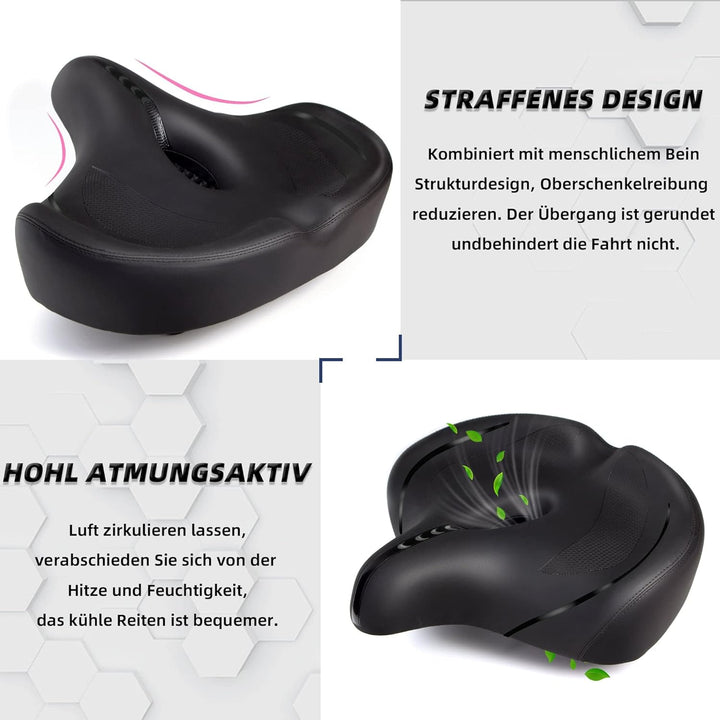 CDYWD Übergrosser Fahrradsattel Herren Damen - Bequem, Extra Breit, Weich Polster Fahrrad Sattel, At
