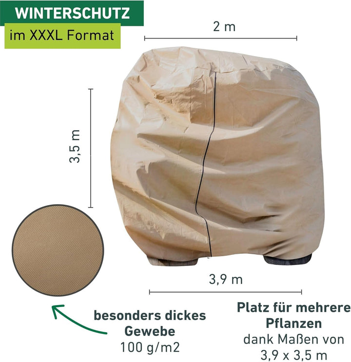 Windhager Winter-Vlieshaube Superprotect XXXL, Kälteschutz, Frostschutz für Pflanzen, Abdeckvlies, 3