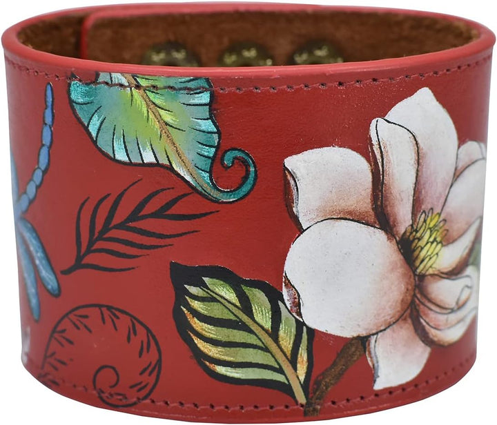 Anuschka Lederarmband für Frauen, Handbemalt, Grössenverstellbar Crimson Garden, Crimson Garden