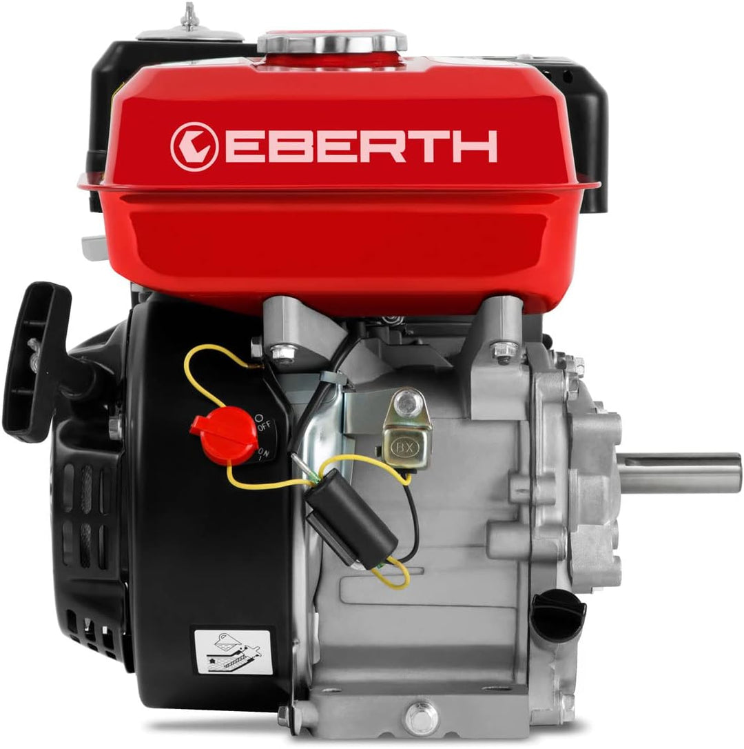 EBERTH 6,5 PS 4,8 kW Benzinmotor Standmotor Kartmotor mit Reduktionsgetriebe 2:1, Benzin Motor mit 2