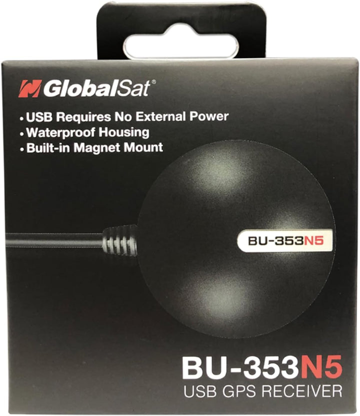 GlobalSat BU-353N5 USB-GNSS-Empfänger, Schwarz, Schwarz