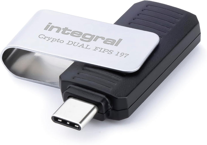 Integral 64GB Crypto-C Dual Verschlüsselter USB-Flash-Speicherstick, AES-XTS 256-Bit Hardware-versch