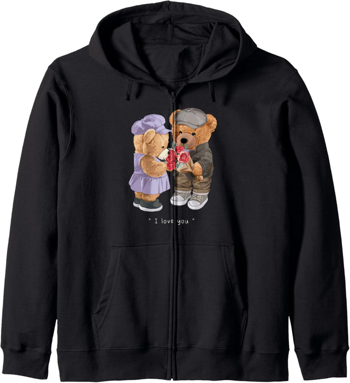 Verliebte Teddybären Kapuzenjacke