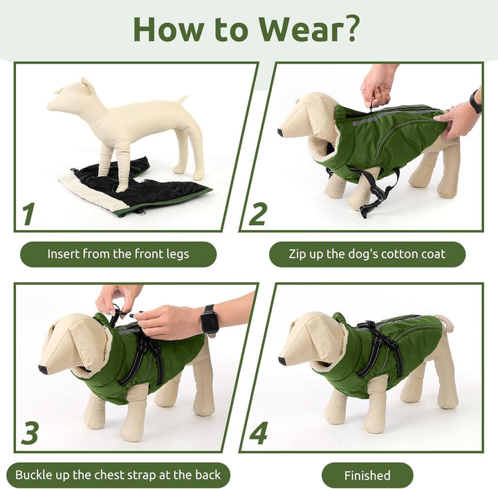 Hundemantel Hundejacke Warm Wintermantel mit Reissverschluss Winddichte & Winddichte mit Reflektorst