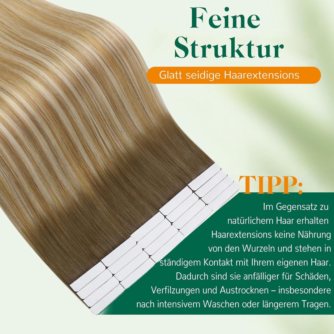 Easyouth Tape in Extensions Echthaar Balayage Tape in Haar Extensions Remy Menschenhaar Tape in Echt