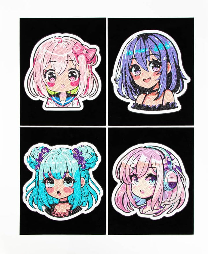 DIAMOND DOTZ DOTZIES 2594444 Original 5D Diamond Painting Set, Neon Anime Mädchen, 4 bunte Diamant-B