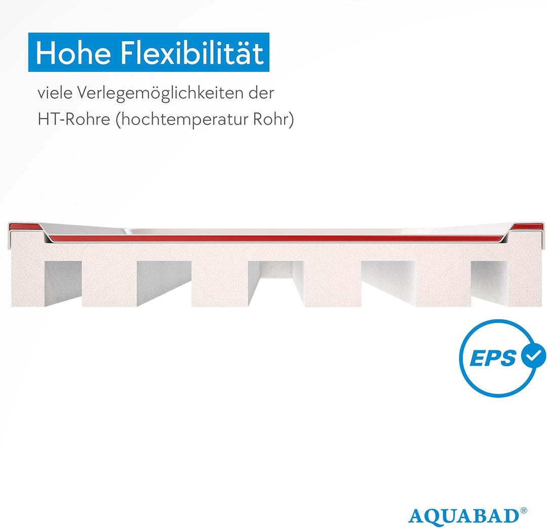 AQUABAD Duschwanne/Duschtasse | Komplettset Basic Smooth White 70x100cm Rechteck | inkl. Styroporträ