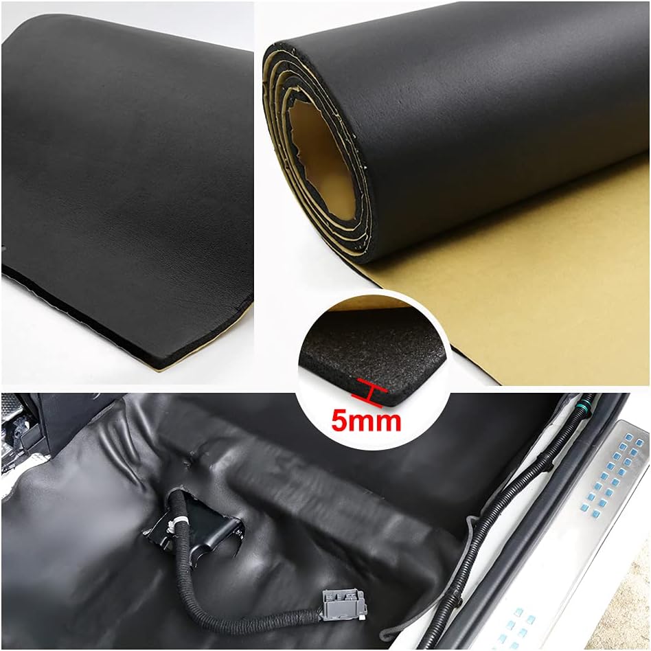 sourcing map 5mm Dämmplatten Auto Schallschutzmatte Schalldämmung Schallschutz Baumwolle Schwarz 200