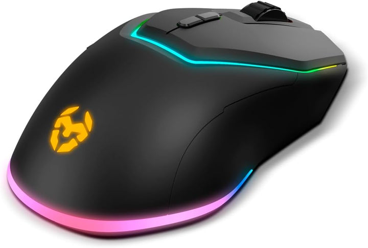 KROM Kabala – Kabelloses Gaming-Set mit Membrantastatur RGB Rainbow, 6 Anti-Ghosting-Tasten, optisch