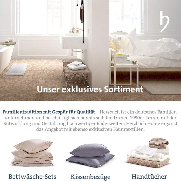 herzbach home Premium Mako-Satin Bettwäsche Set aus 100% Baumwolle (135 x 200 cm + 80 x 80 cm, Anthr