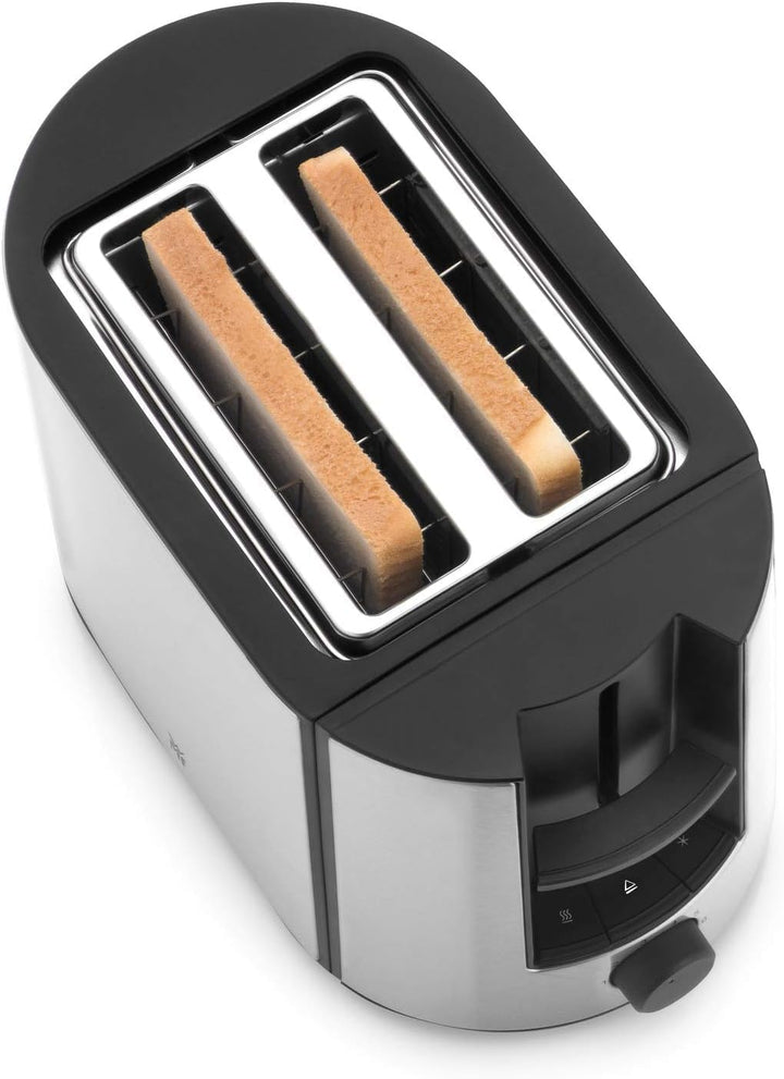 WMF Bueno Pro Toaster Edelstahl, Doppelschlitz Toaster mit Brötchenaufsatz, 2 Scheiben, 6 Bräunungss