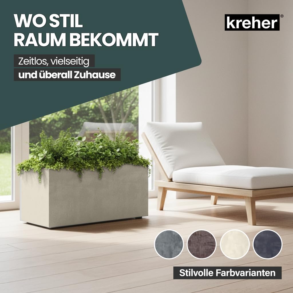 Kreher XL Pflanzkasten Millennium in verschiedenen Formaten und Farben. Tolle Naturstein Optik in Br