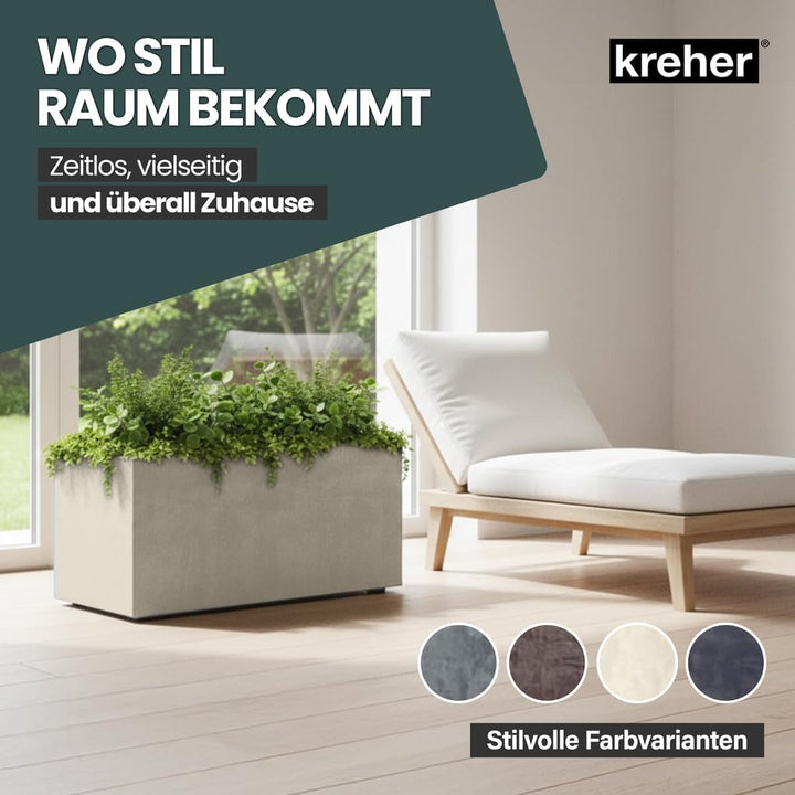 Kreher XL Pflanzkasten Millennium in verschiedenen Formaten und Farben. Tolle Naturstein Optik in Br