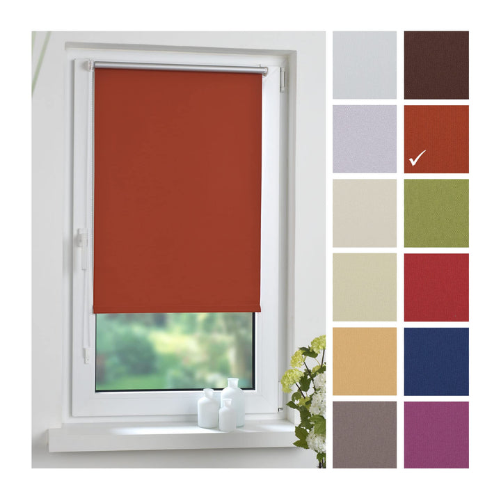 Liedeco® Rollo Klemmfix Thermobeschichtet - 120 x 150 cm Terracotta (BreitexHöhe) / lichtundurchläss