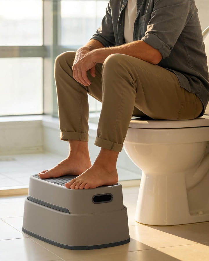 MR.SIGA Toilettenhocker Squat für Erwachsene, strapazierfähiger Badezimmerhocker, rutschfeste Toilet