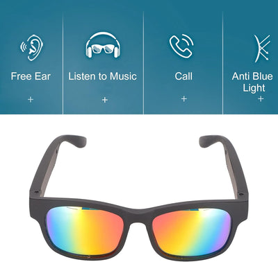 Zunate Bluetooth-Sonnenbrille, Kabellose Bluetooth-Audiobrille, Stereomusik und Freisprechen mit Kop