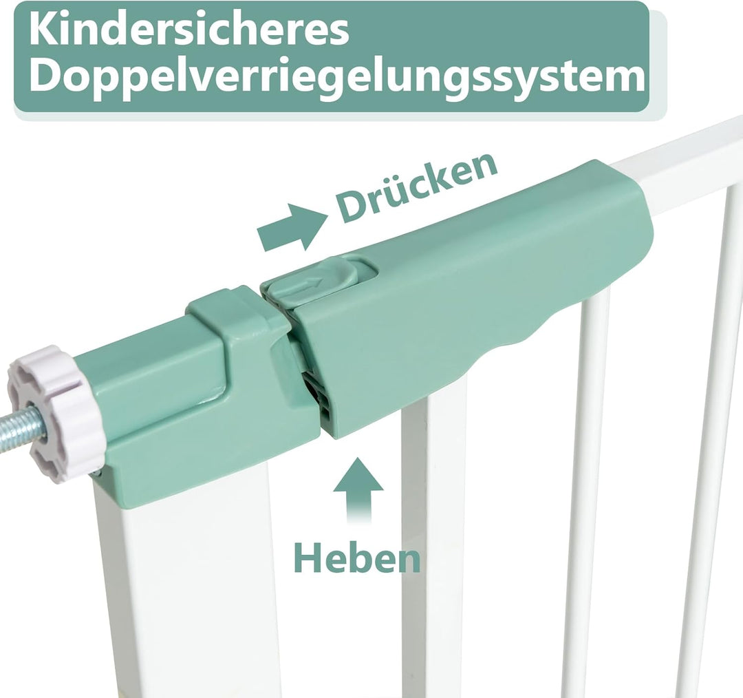 COSTWAY Türschutzgitter Baby 80-132cm, Treppenschutzgitter aus Metall ohne Bohren, Sicherheitsgitter