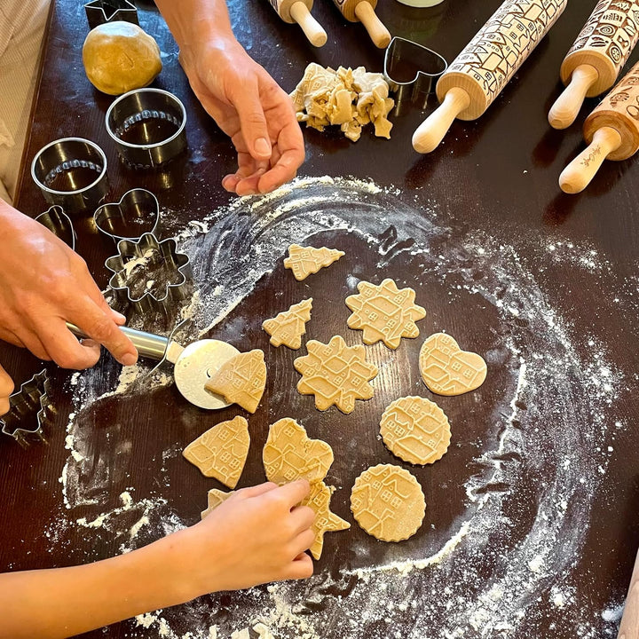 Nudelholz für Hausgemachtes Gebäck und Keramik MOOSROSE. Teigroller für Teig & Plätzchen, Kuchen & G