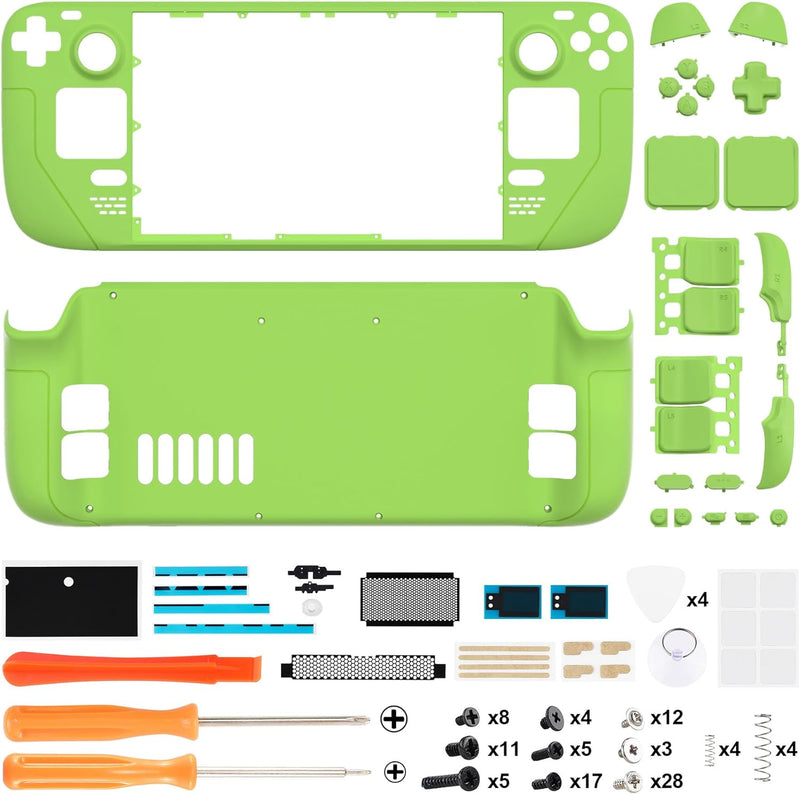 eXtremeRate Ersatz Front/Rückplatte&Tasten Set für Steam Deck, DIY-Full Gehäuse Case/Trigger D-Pad A