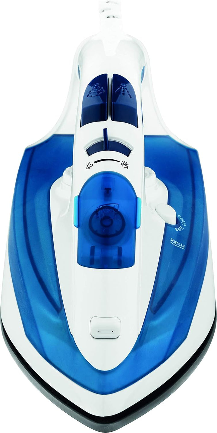 ECG NZ 322 Auto-Off Dampfbügeleisen, Kunststoff, Weiss-blau