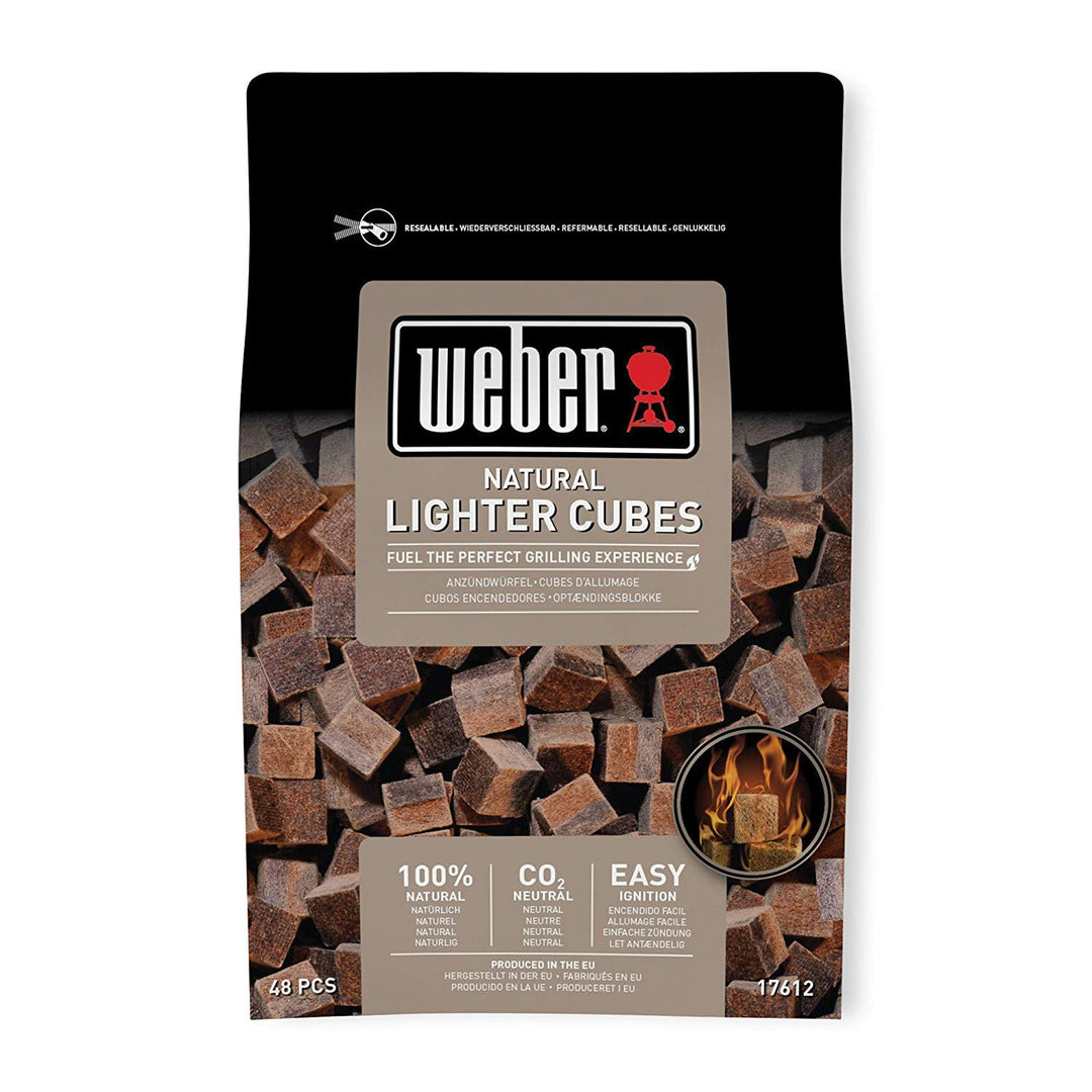 Weber Anzündwürfel (48 Stück), ökologisch, umweltfreundliche, geruchslose sowie rauchlose Anzündwürf