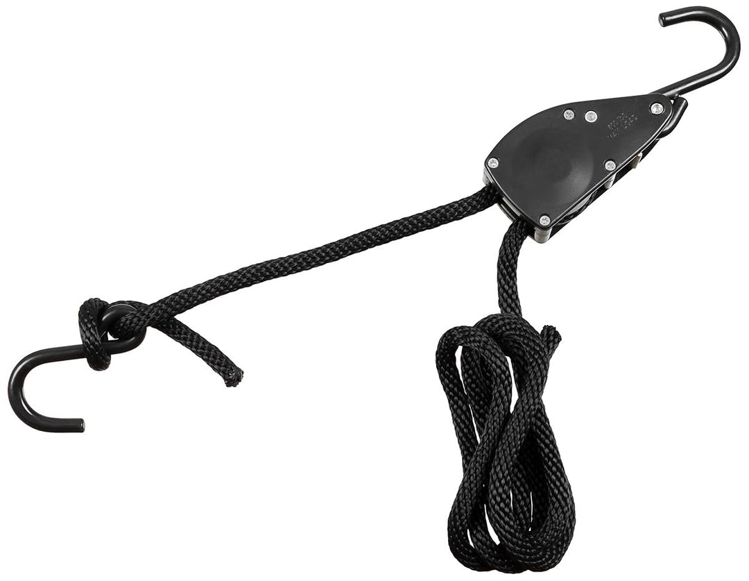 MFH Spannseil mit Ratschensicherung, schwarz (11 mm, 2 Meter), 11 mm, 2 Meter