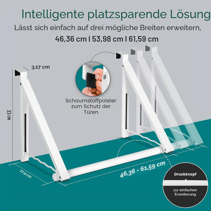 HOLDN’ STORAGE Strapazierfähiger Kleiderständer für Tür, erweiterbar, faltbar, für Schrankstangen, K