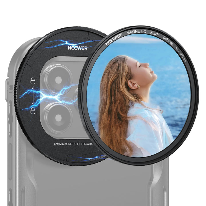 NEEWER 67mm magnetisches Black Diffusion 1/4 Filter Set, mehrfach beschichtetes HD mit magnetischem