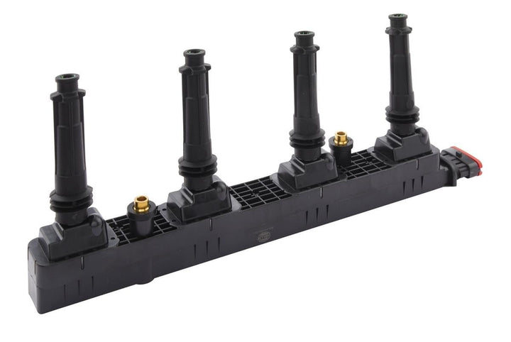 HELLA 5DA 358 000-331 Zündspule - 12V - 6-polig - inkl. Zündkerzenstecker - geschraubt