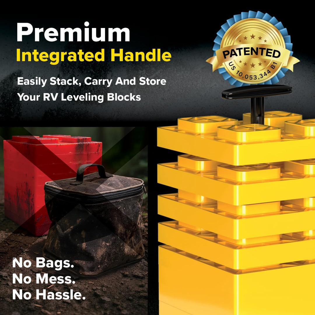 Camco Fasten 2x2 Leveling Block for Single Tires-Interlocking Design Allows Stacking to Desired Heig