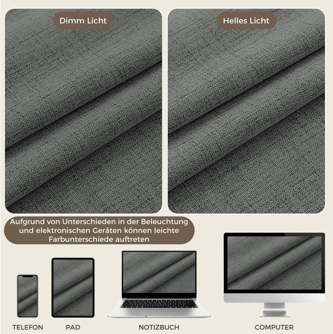 100% Verdunklungsvorhänge Thermovorhänge Kälteschutz Gardinen mit Kräuselband 120 x 90 cm (HxB) 2er