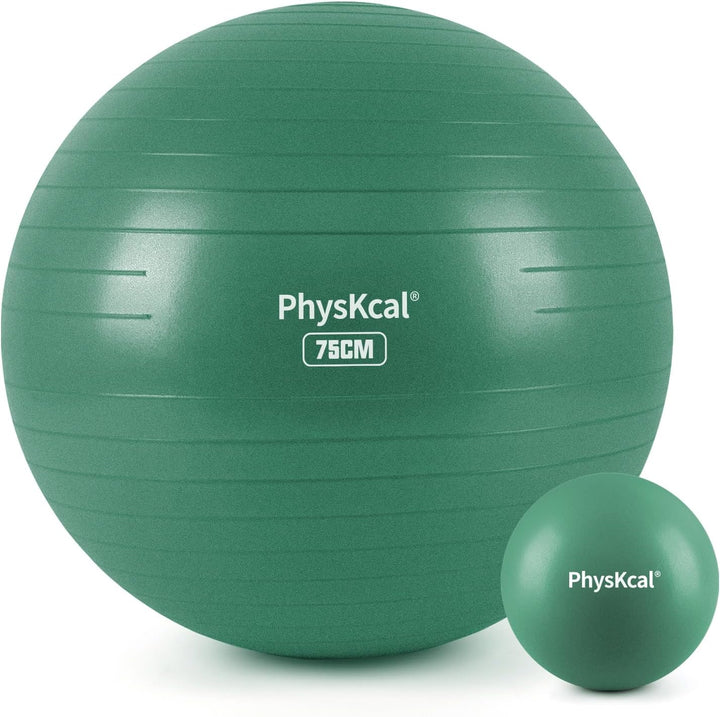 PhysKcal Gymnastikball und 23 cm Pilatesball Set, Anti Burst Gymnastikball, Anti-Rutsch-Sitzball, Ba