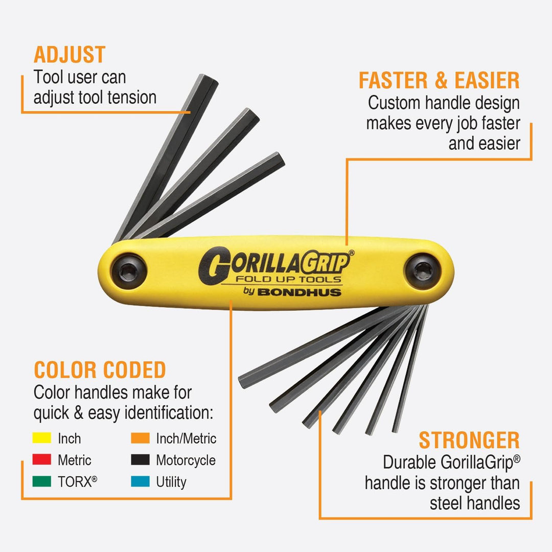 BONDHUS, GORILLAGRIP HEX FOLD UP Keys Twin Pack HF16, 12522