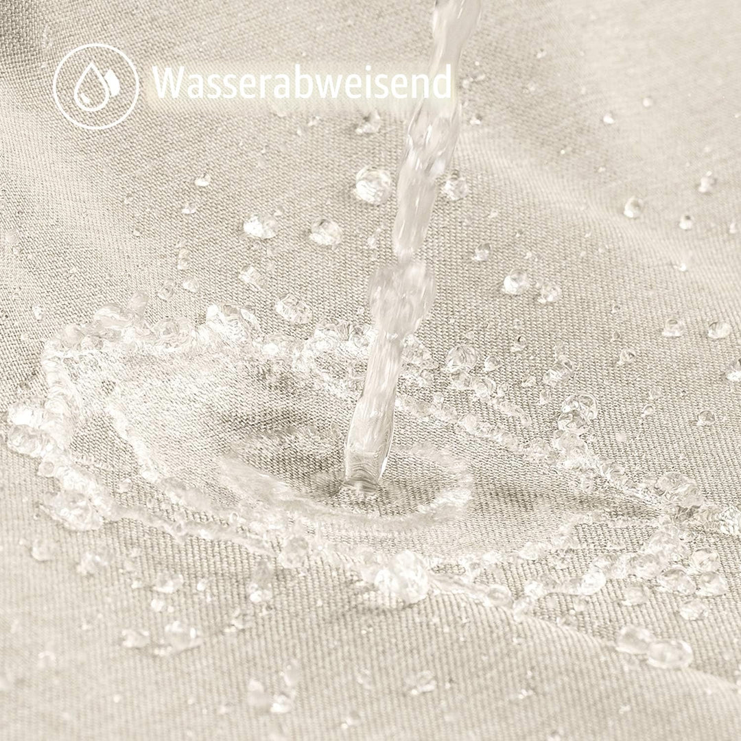 VANZAVANZU Duschvorhang Leinen mit Metall Duschvorhangringe Stoff Textil Badewannenvorhang Anti Schi