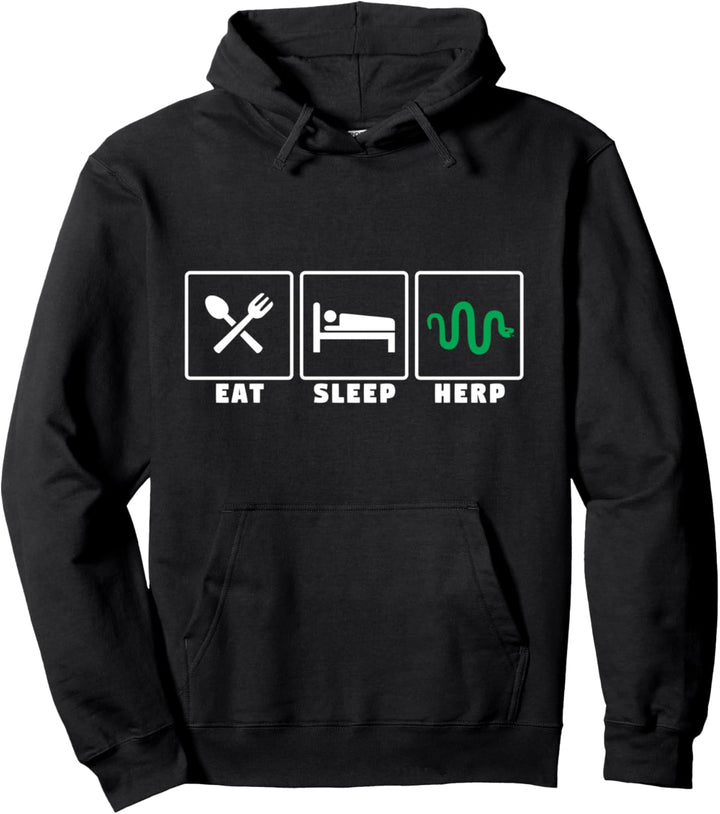 Eat sleep herp - funny and cool herping gift Pullover Hoodie